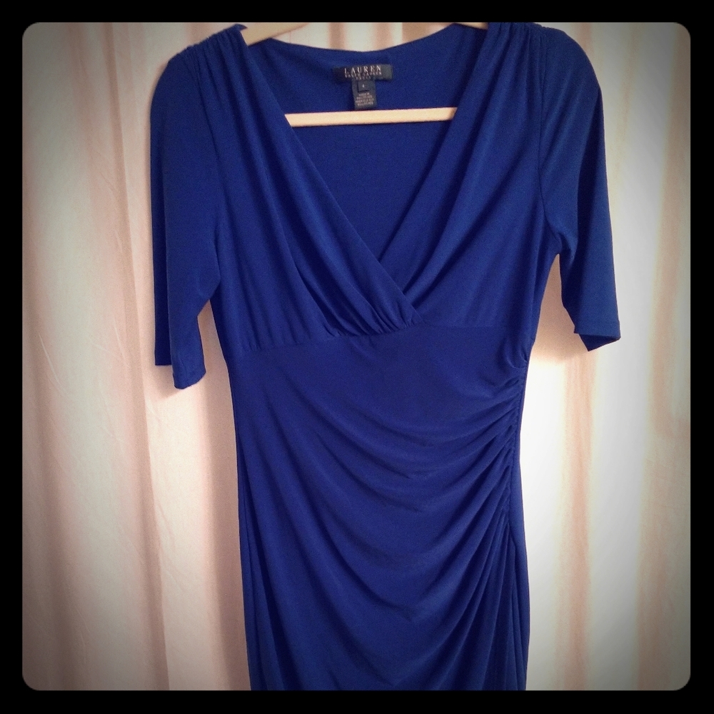Kelly blue v neck dress